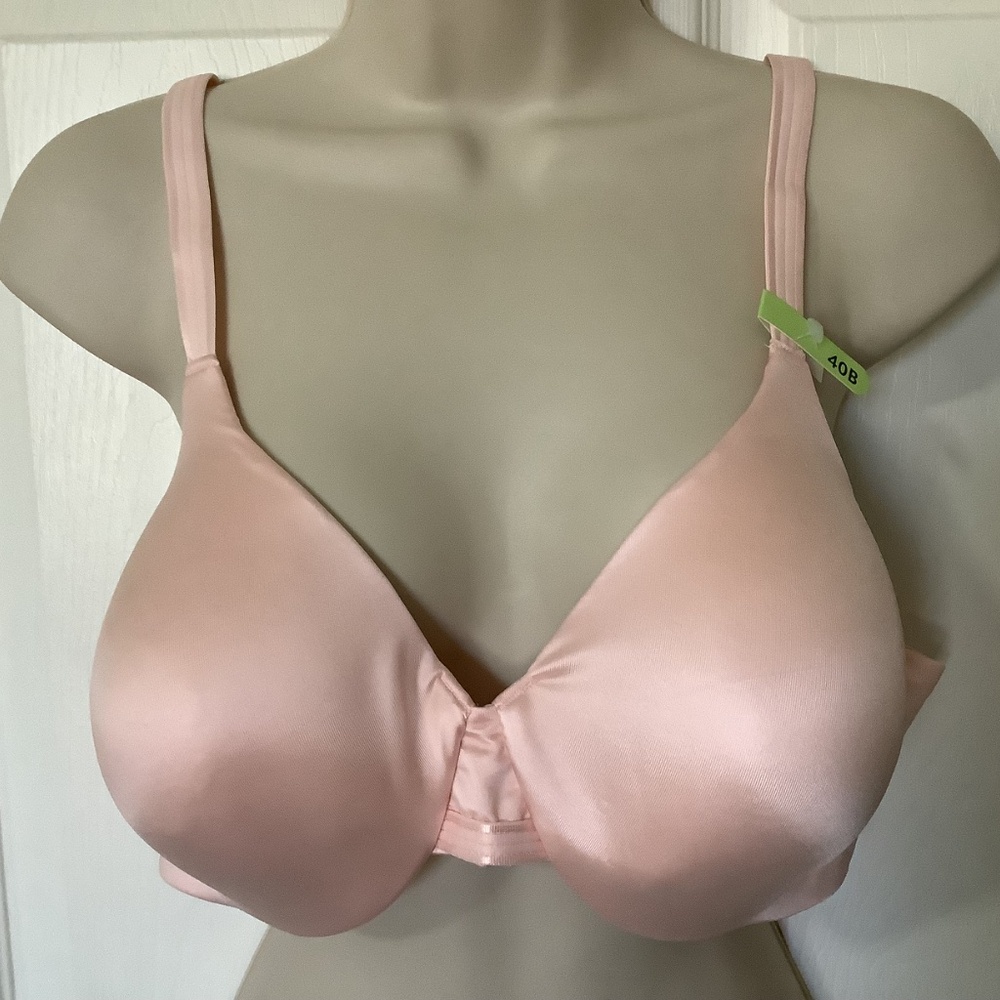 New Bali Smoothing Bra 40B Pink Concealing Petals - Picture 2 of 13